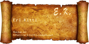 Erl Kitti névjegykártya
